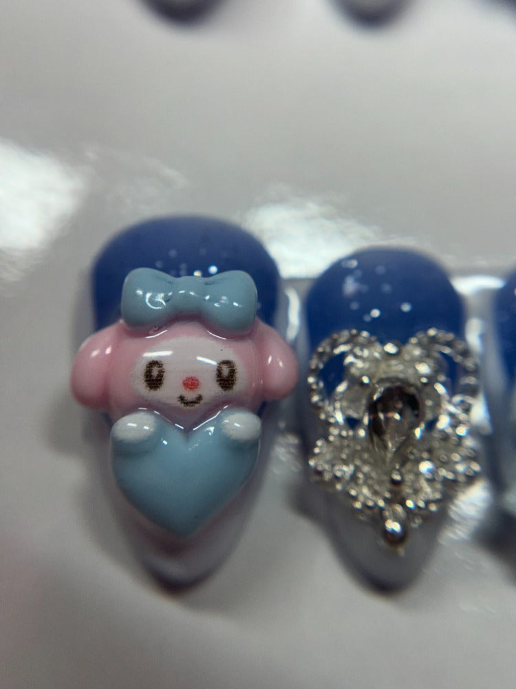 color changing* white french tips with charms