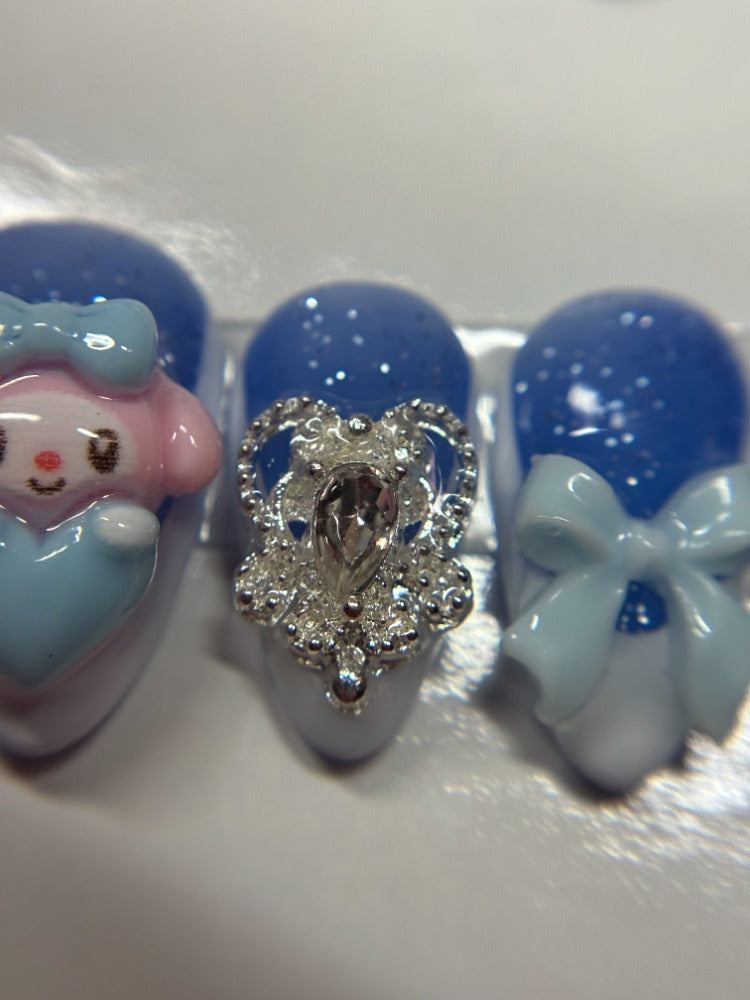 color changing* white french tips with charms
