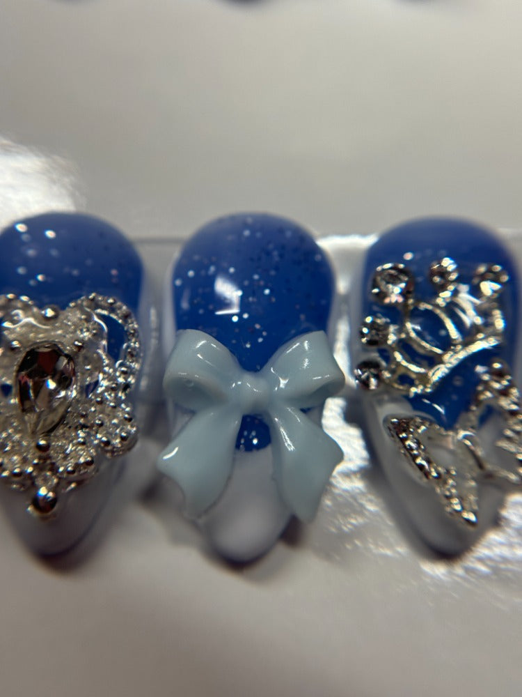 color changing* white french tips with charms