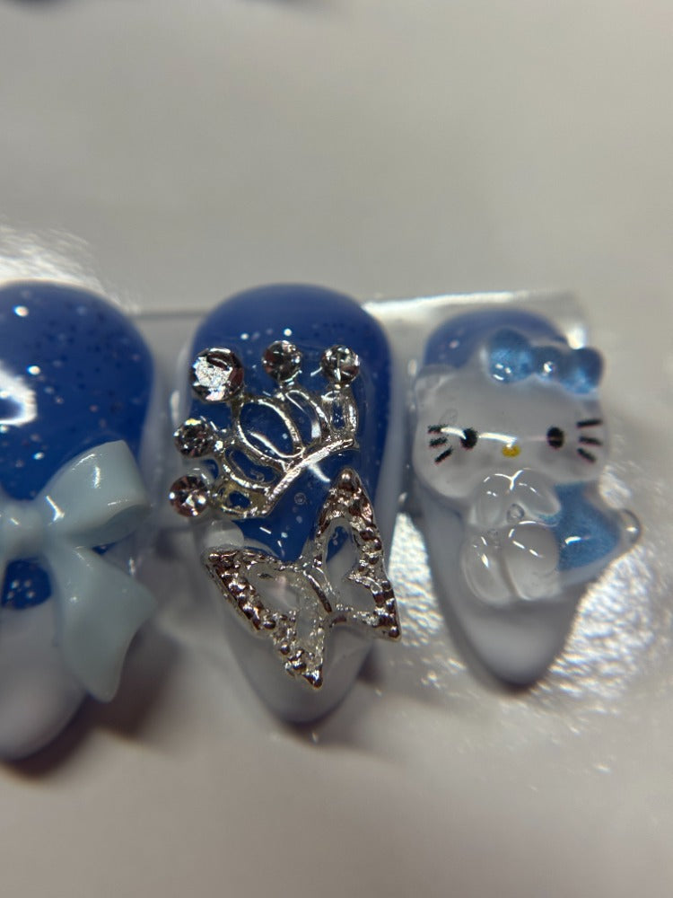 color changing* white french tips with charms