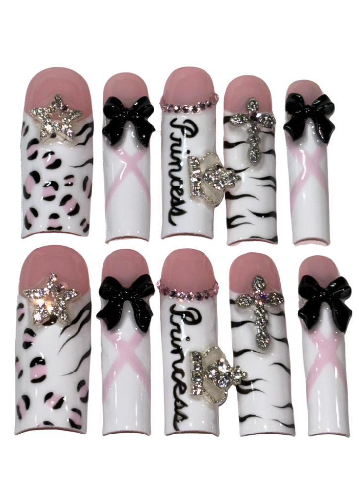y2k princess press on nails