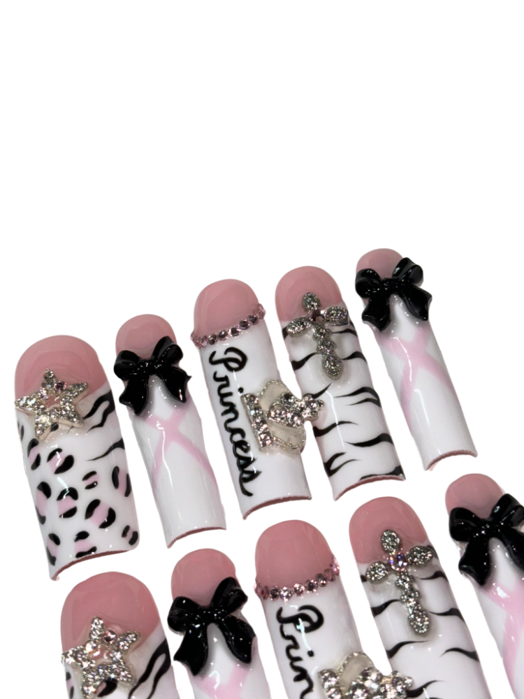y2k princess press on nails