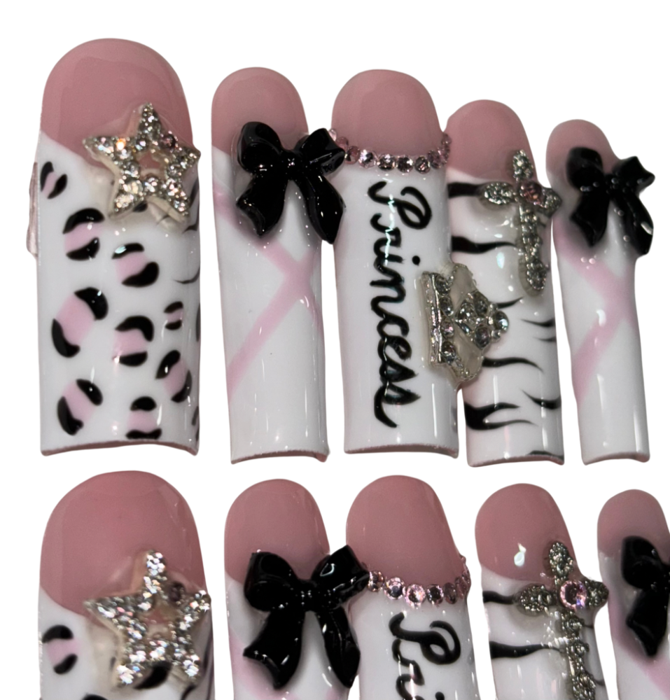 y2k princess press on nails