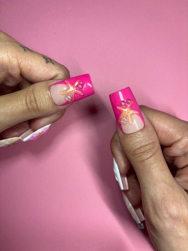 summer ocean press on nails