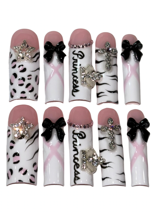 y2k princess press on nails
