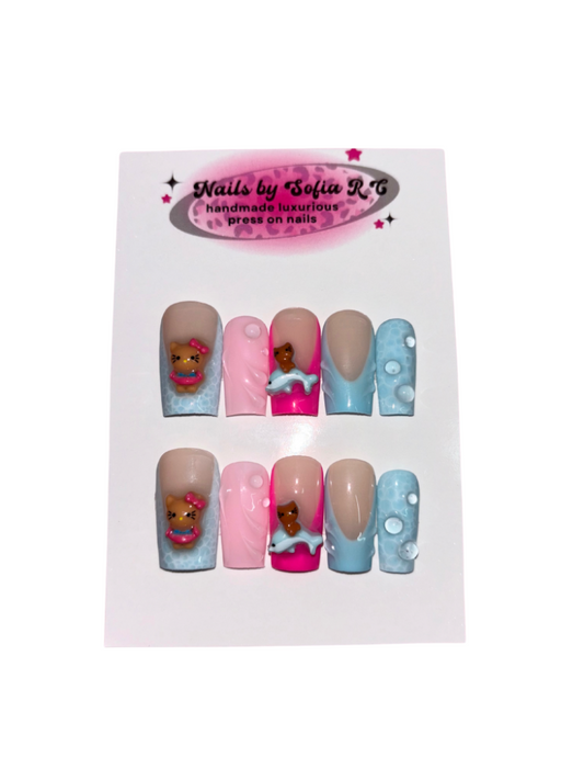 summer hello kitty press on nails